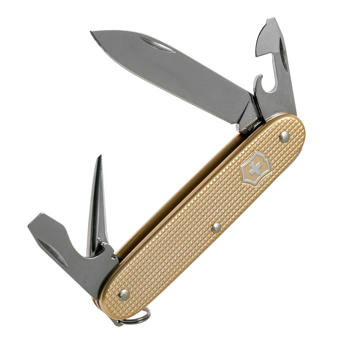 Нож перочинный Victorinox Alox Pioneer, сталь X55CrMo14, рукоять 6061 T-6 Aluminium, золотистый от Ножиков