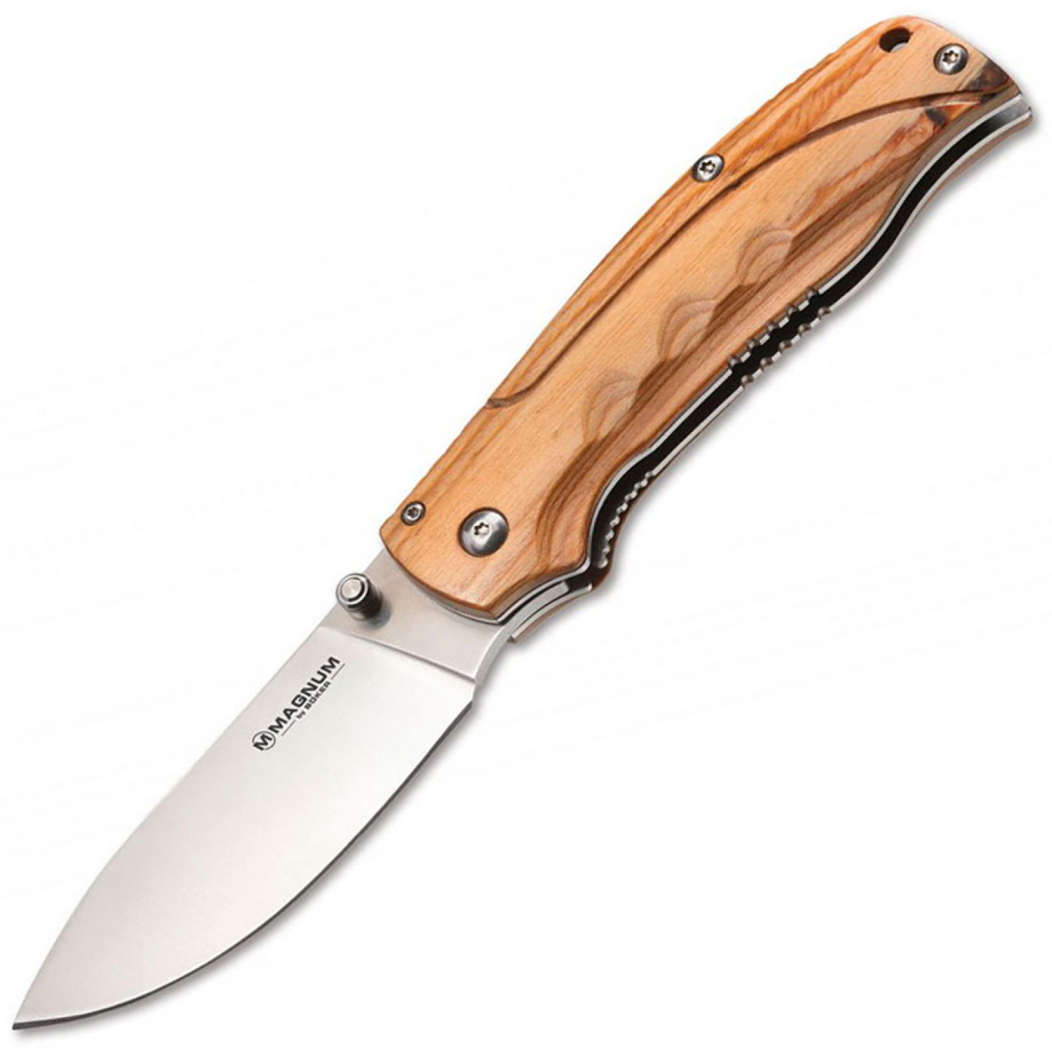 Нож складной Magnum Pakka Hunter - Boker 01MB700, сталь 440B Satin Plain, рукоять пакка дерево