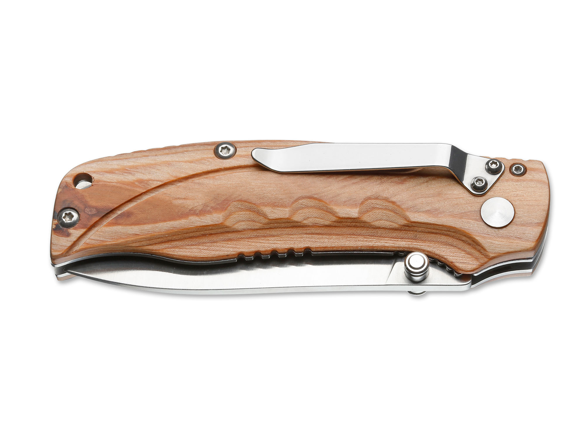 фото Нож складной magnum pakka hunter - boker 01mb700, сталь 440b satin plain, рукоять пакка дерево