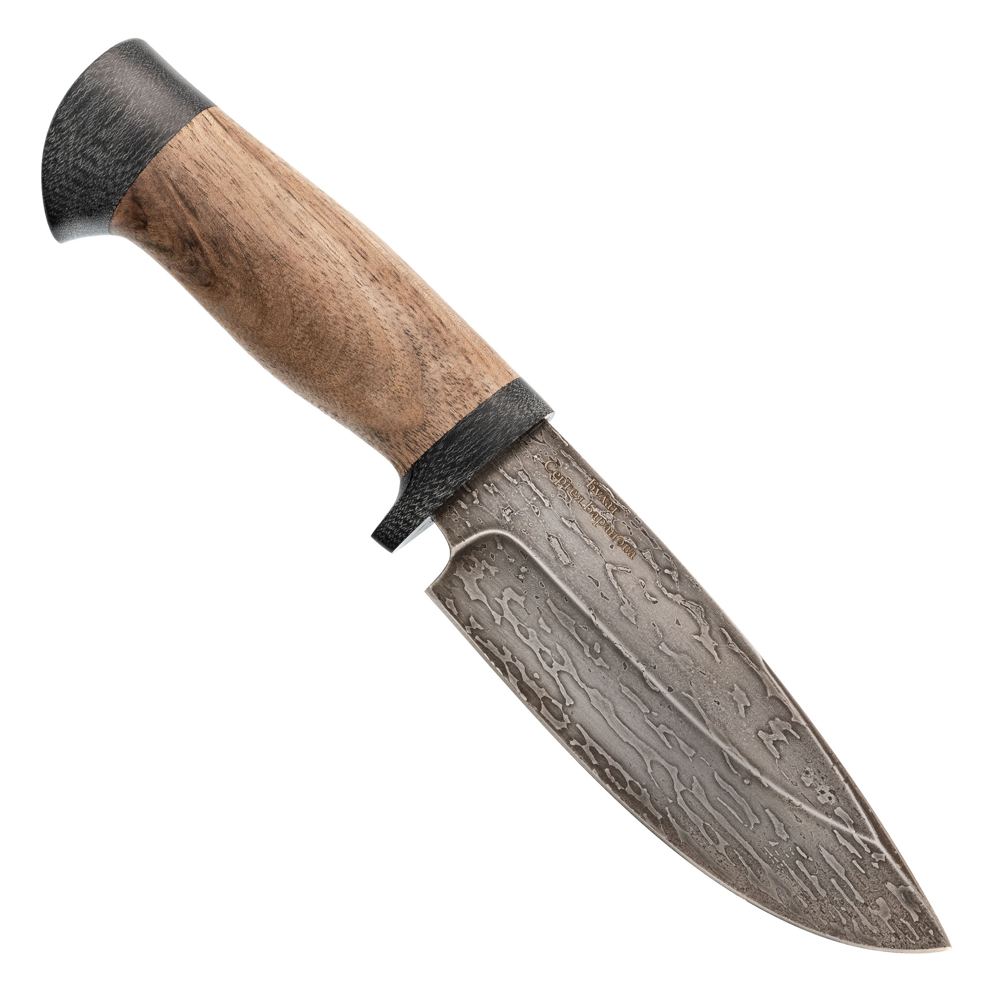 фото Нож шкуросъемный, рукоять орех, булатная сталь булатная сталь сергея баранова