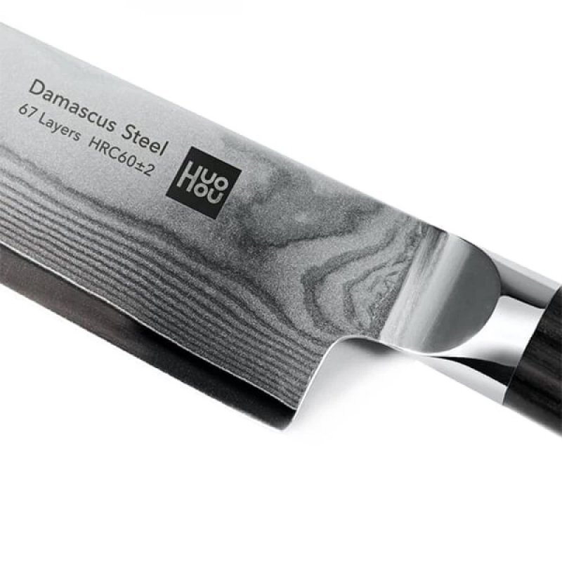 фото Набор кухонных ножей на подставке xiaomi huohou set of 5 damascus knife sets
