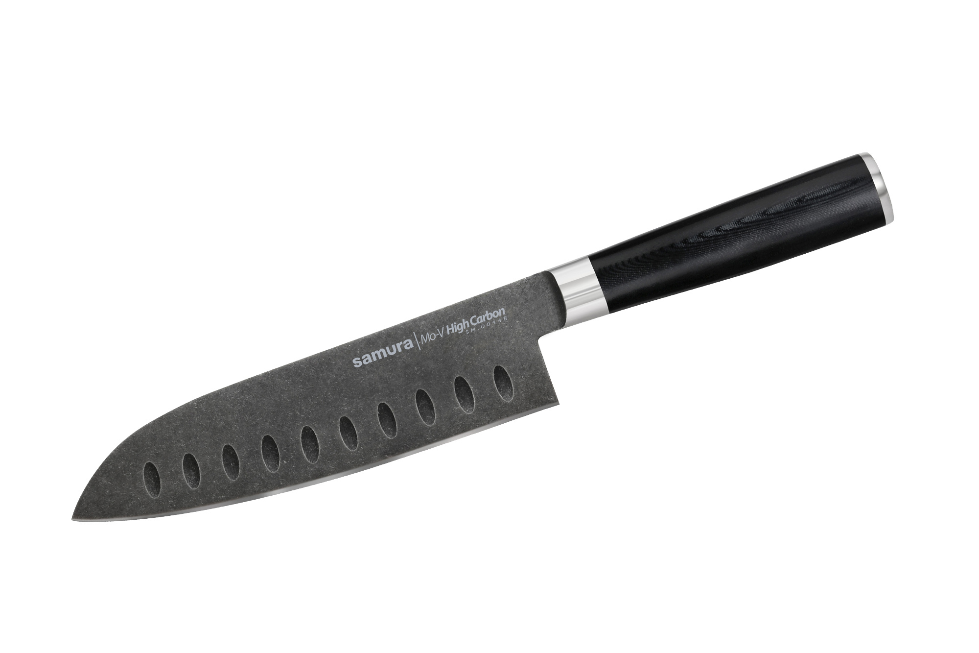 Кухонный нож сантоку Samura Mo-V Stonewash 180 мм, сталь AUS-8, рукоять G10 - фото 1