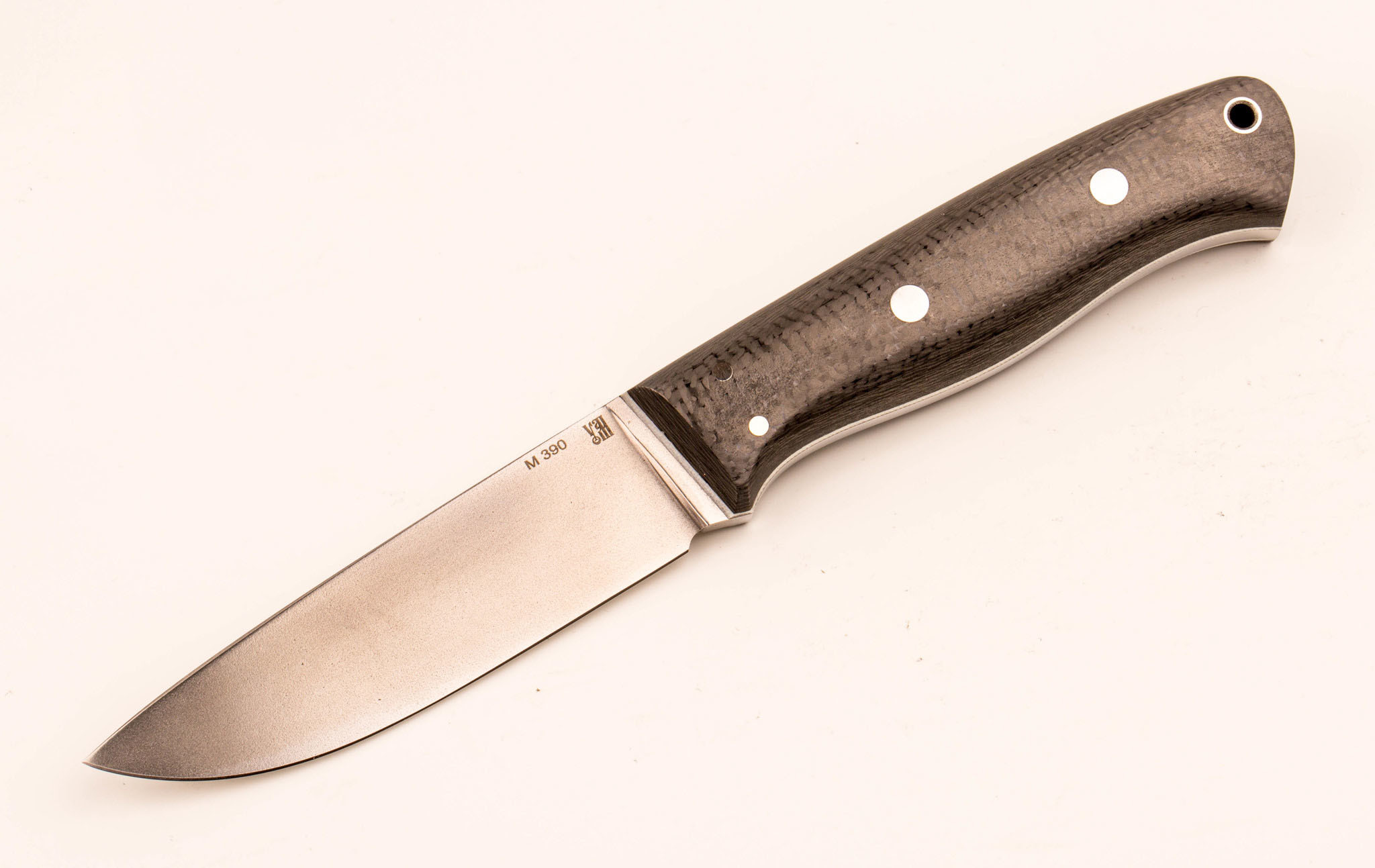 фото Нож цельнометаллический перо 1, сталь m390, карбон мастерская ульданова