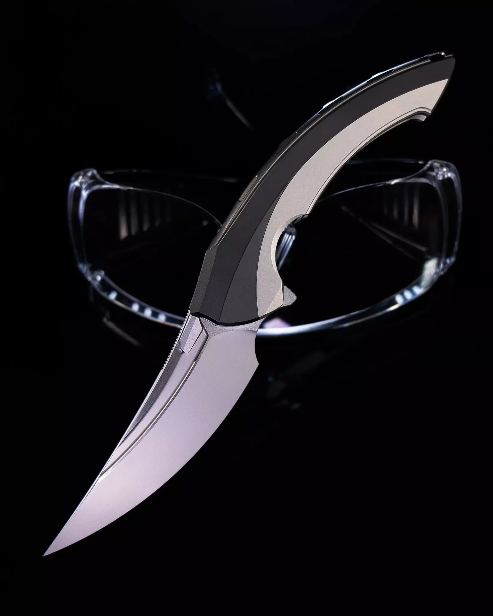 Складной нож Lamella Black DLC Rike Knife, сталь CPM 20CV, рукоять титан