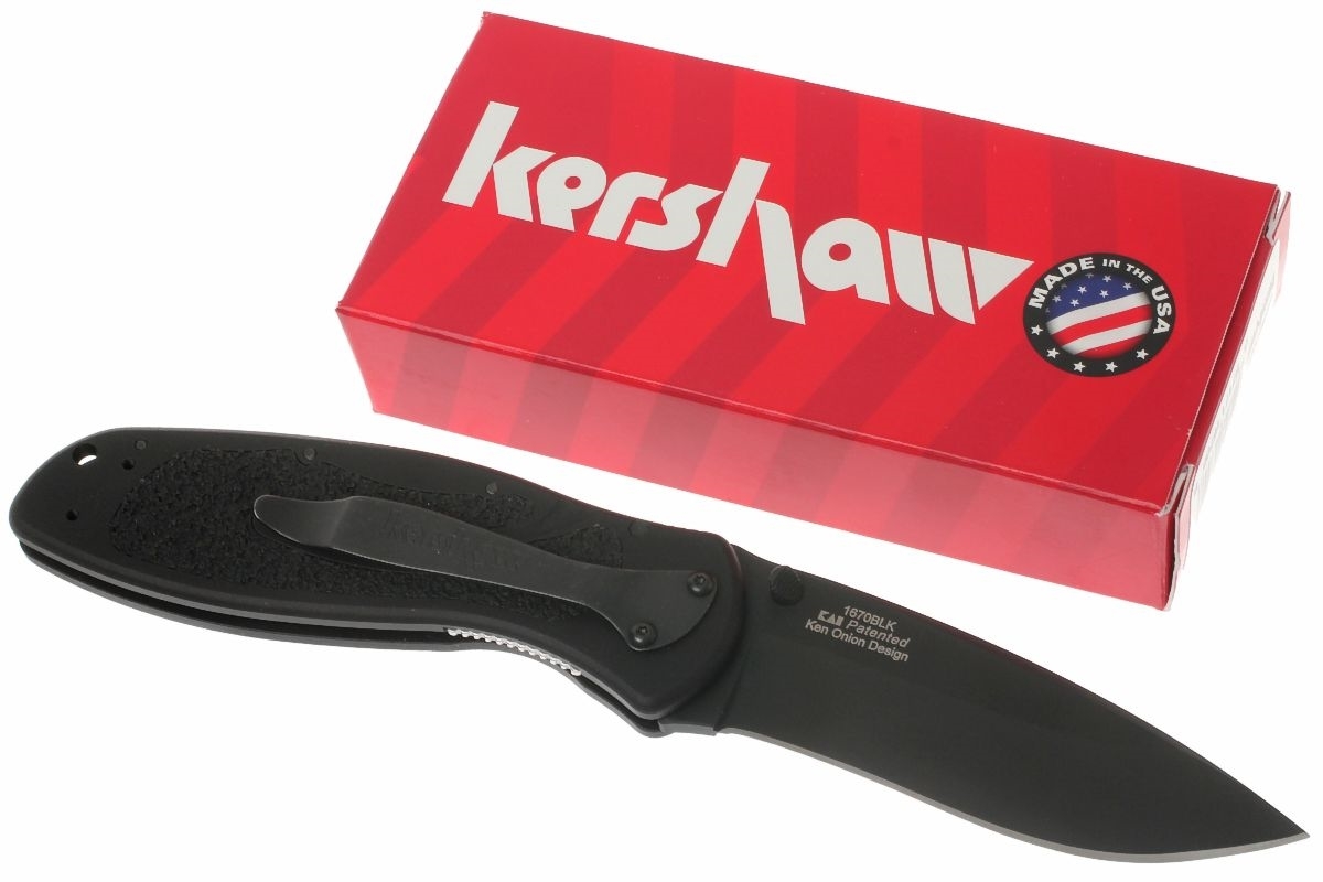 Нож складной Kershaw 1670BLK Blur Black, сталь Sandvik 14C28N, рукоять анодированный алюминий - фото 9