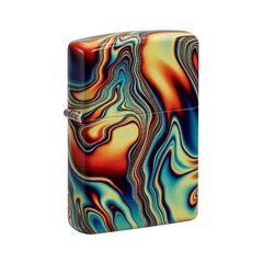 Фото Зажигалка ZIPPO Colorful Swirl с покрытием Glow In The Dark Green, латунь/сталь, разноцветная