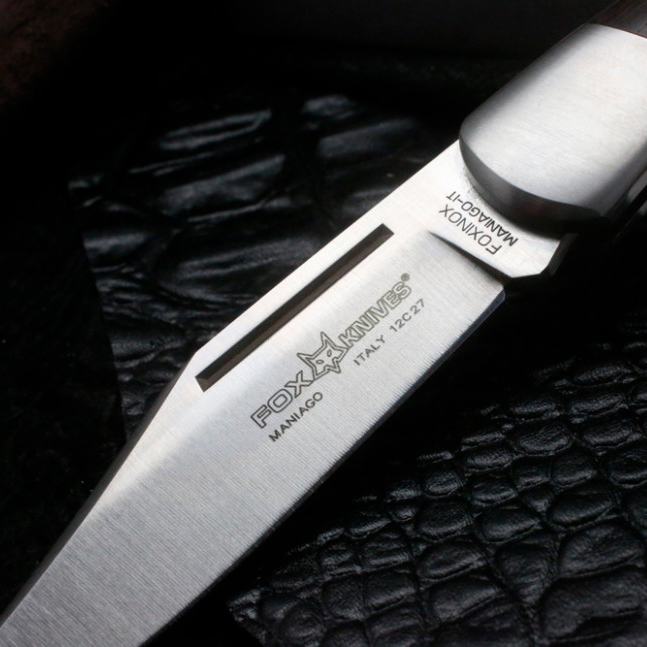Складной нож Fox Win Collection, сталь 12C27, рукоять нержавеющая сталь/дерево, коричневый - фото 6