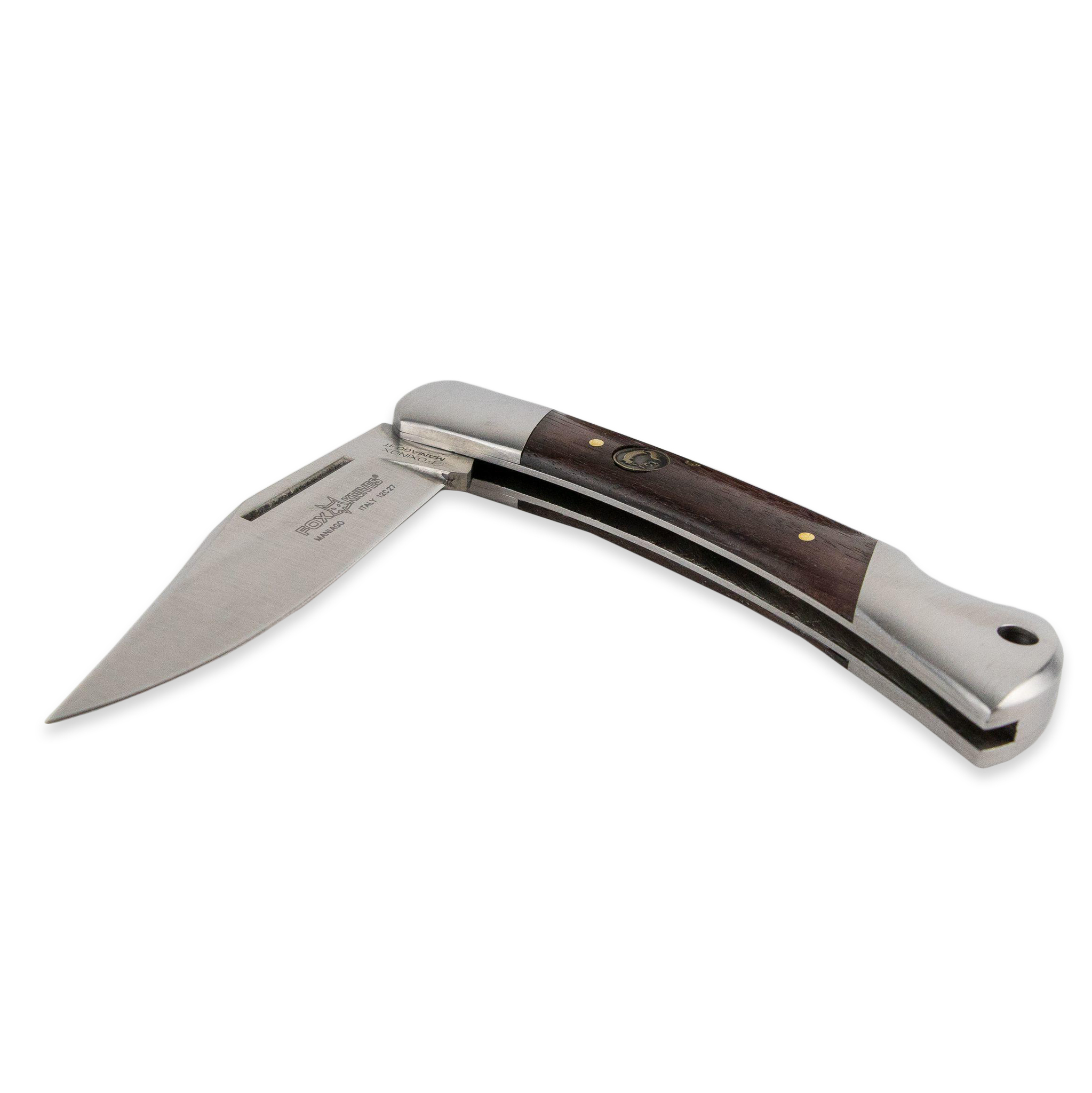 Складной нож Fox Win Collection, сталь 12C27, рукоять нержавеющая сталь/дерево, коричневый - фото 4