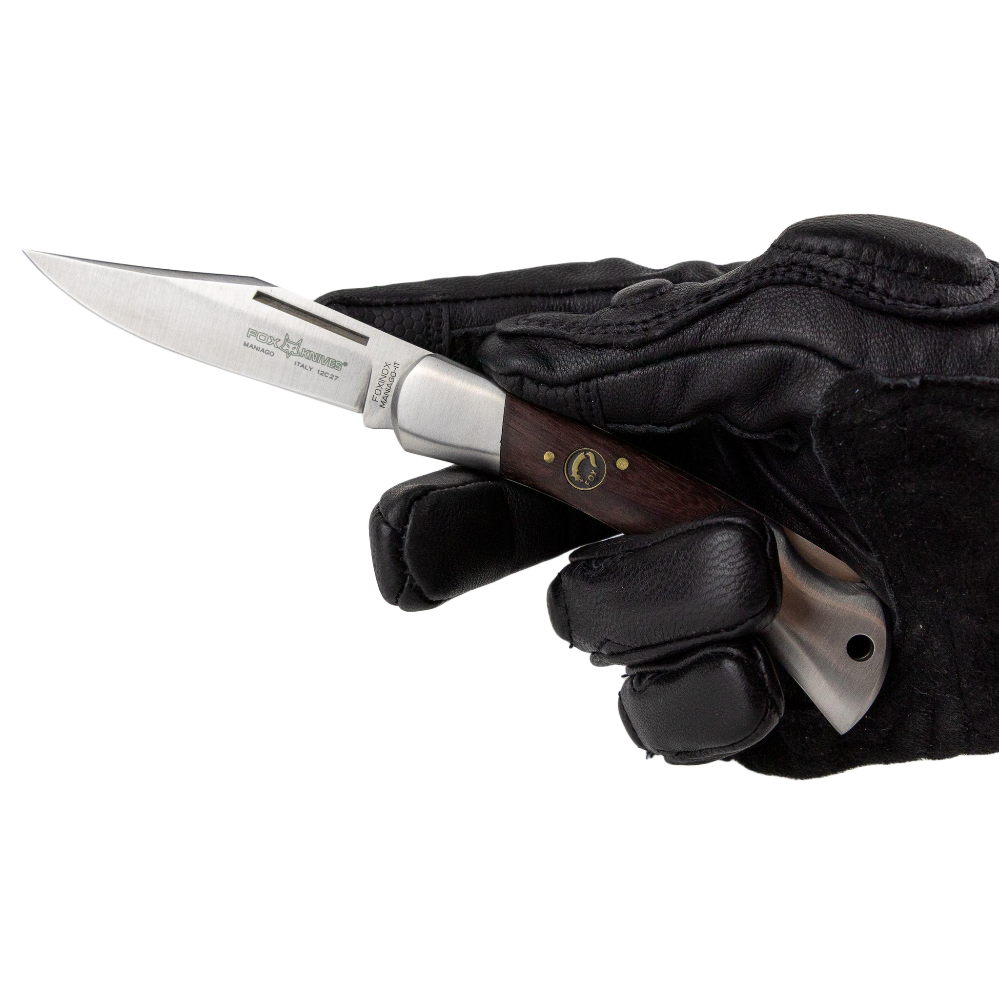Складной нож Fox Win Collection, сталь 12C27, рукоять нержавеющая сталь/дерево, коричневый от Ножиков