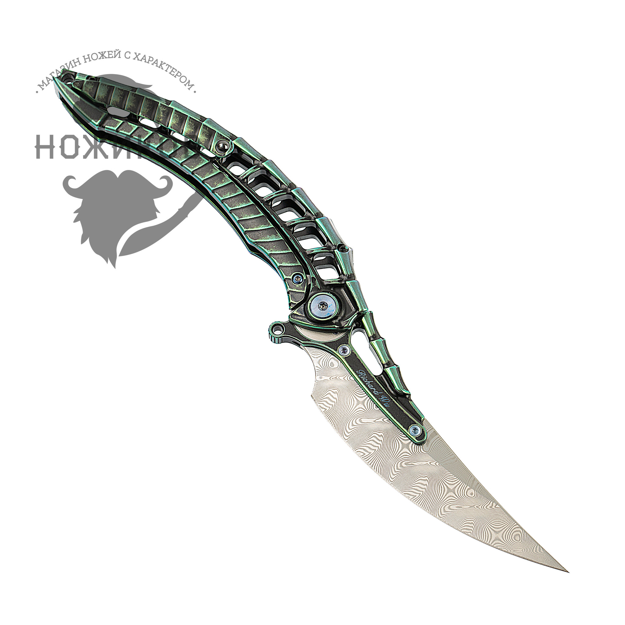 Складной нож Alien Green с тактической ручкой, Limited Edition - фото 4