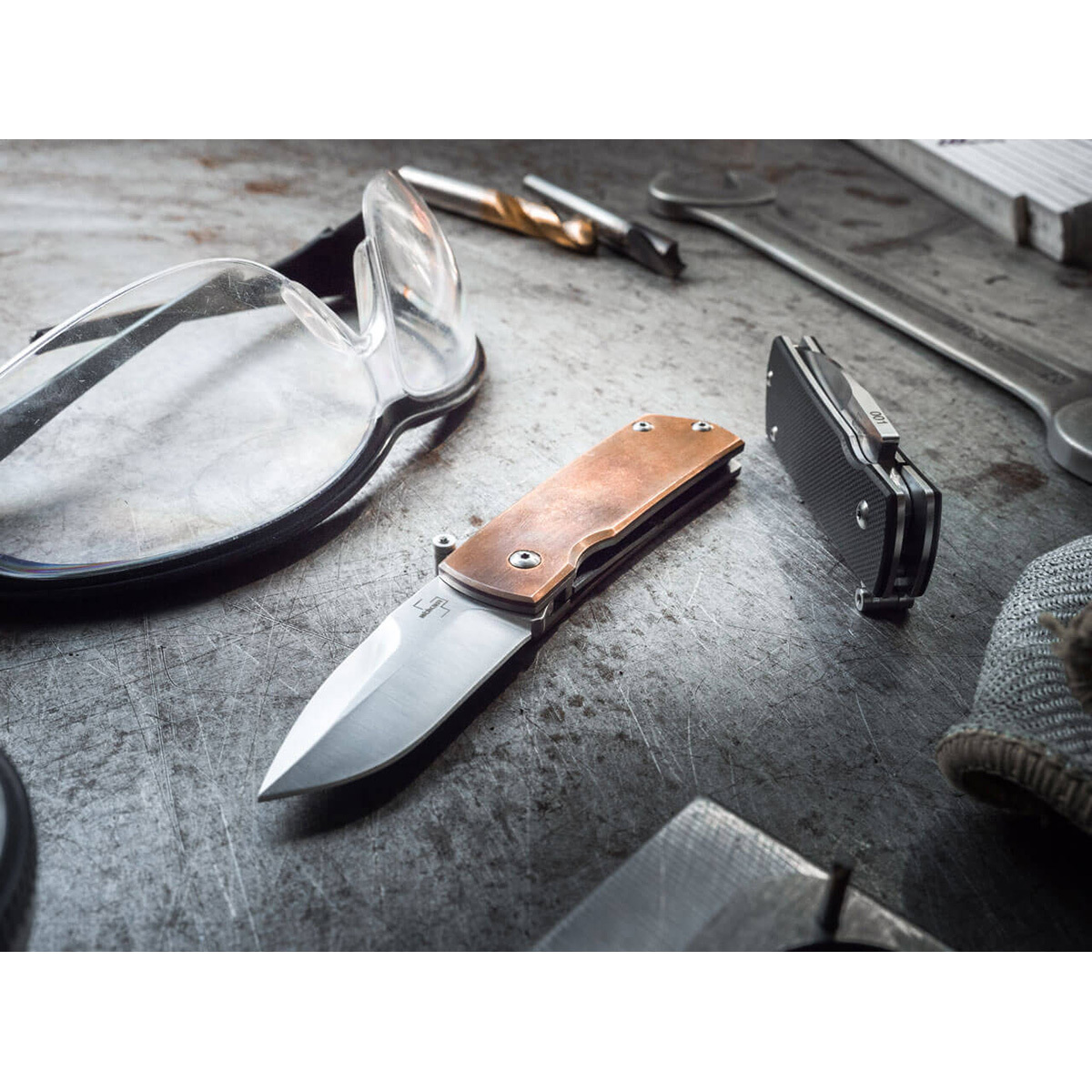 фото Складной нож boker shamsher copper, сталь d2, рукоять медь