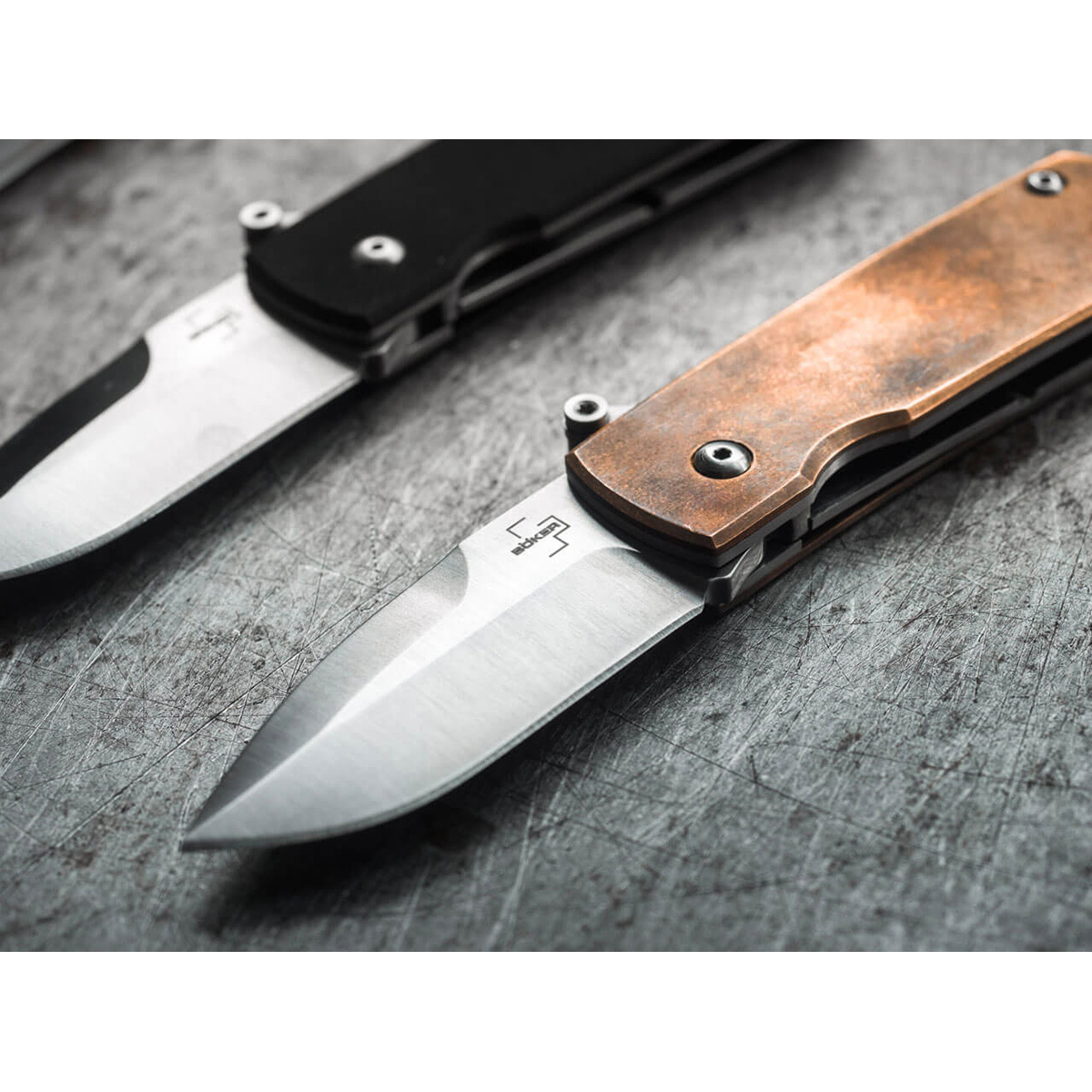 фото Складной нож boker shamsher copper, сталь d2, рукоять медь