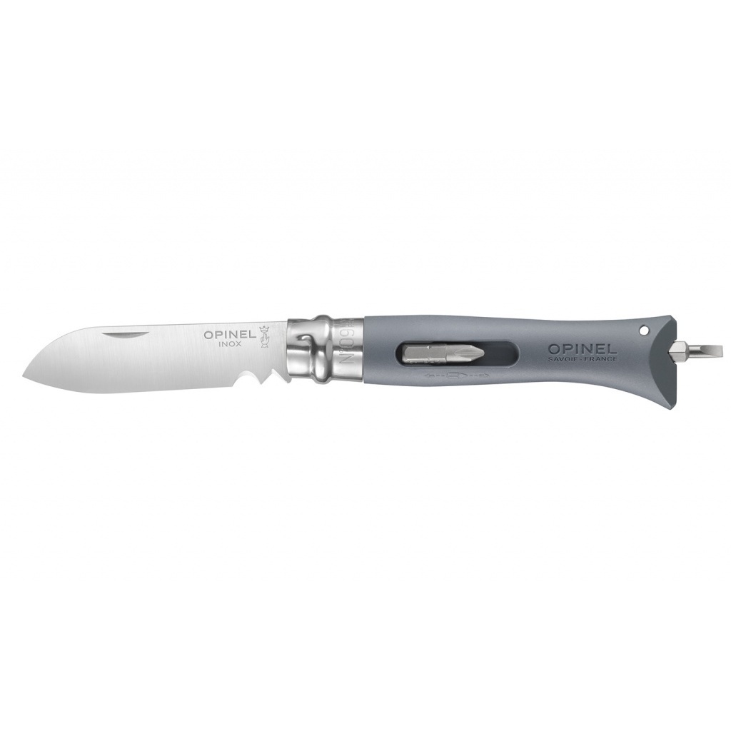 Нож складной Opinel №9 VRI DIY Grey, сталь Sandvik 12C27, рукоять термопластик, серый, 001792 - фото 2