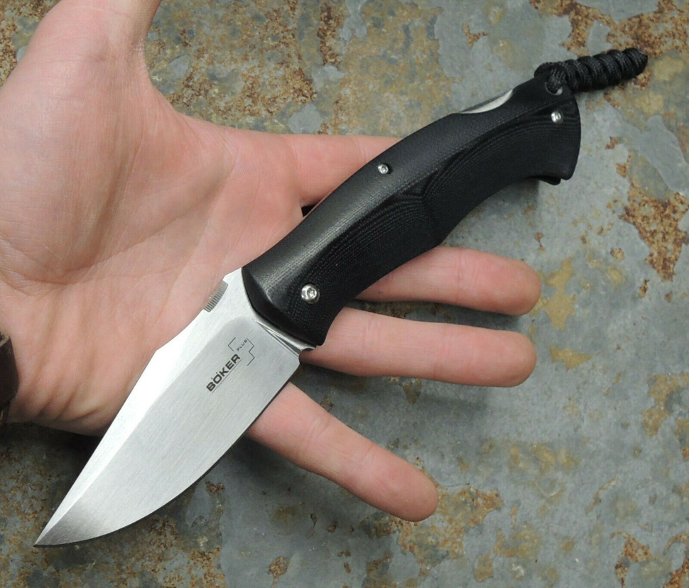 фото Нож складной boker plus sam lurquin & raphal durand design kerberos, сталь d2 satin plain, рукоять стеклотекстолит g10, 01bo266