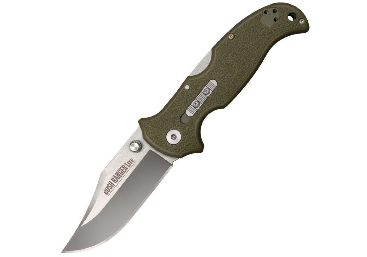 Складной нож Bush Ranger Lite - Cold Steel 21A, клинок из стали 8Cr13MoV, рукоять GFN (пластик) зеленая темляк длинный для ножа с бусиной obereg lite b r