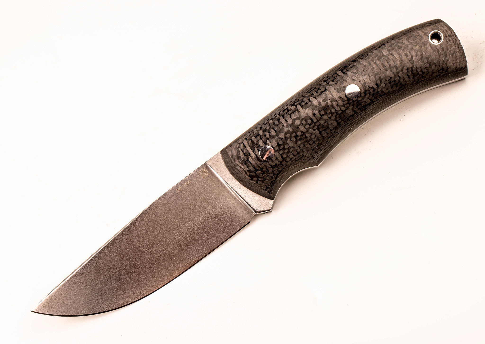 Нож цельнометаллический Охотник, сталь M390, рукоять карбон