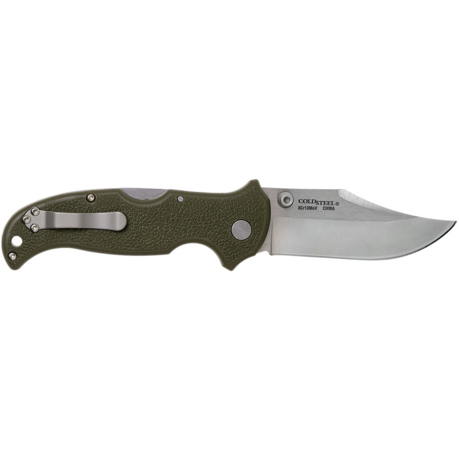 фото Складной нож bush ranger lite - cold steel 21a, клинок из стали 8cr13mov, рукоять gfn (пластик) зеленая