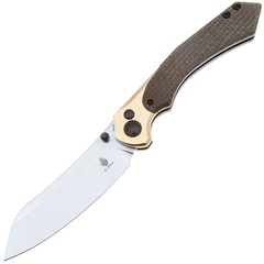 Фото Складной нож Kizer Clairvoyant, сталь 154CM, рукоять микарта/латунь