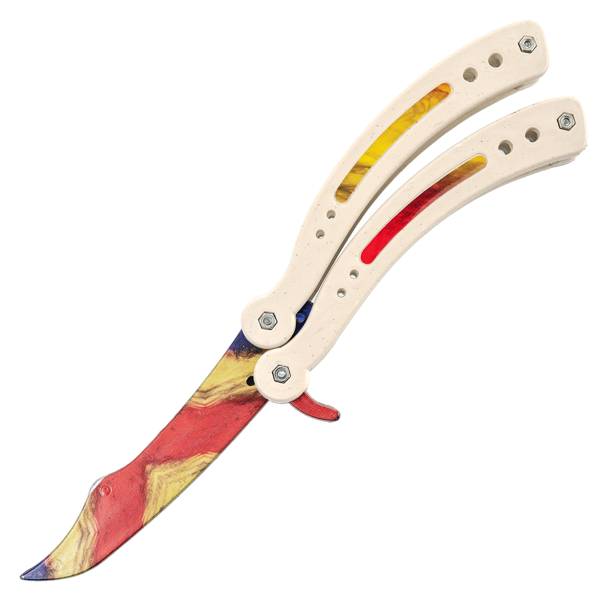 Тренировочный нож-бабочка (балисонг) Цветной, фанера от Ножиков