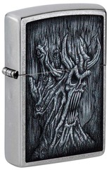 Фото Зажигалка ZIPPO Evil Tree с покрытием Street Chrome, латунь/сталь, серебристая, 38x13x57 мм
