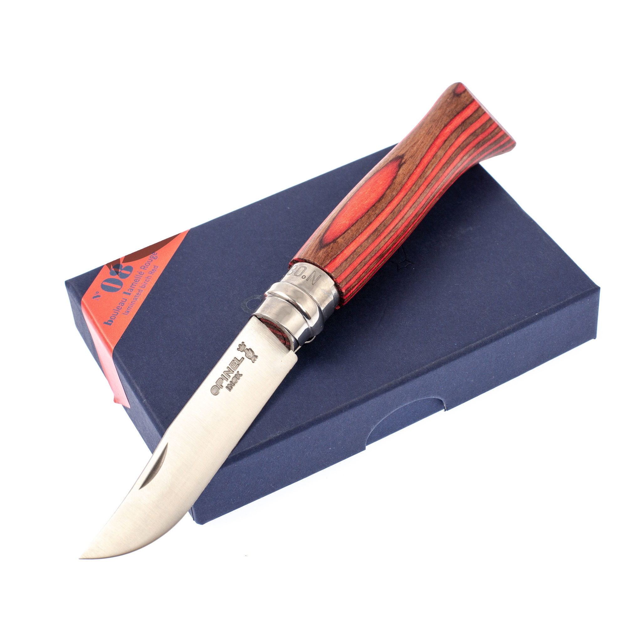 Складной Нож Opinel №08, Sandvik 12C27, красная береза,  002390 - фото 4