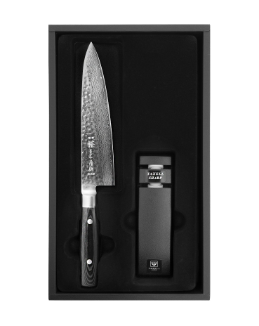 Набор из кухонного ножа с точилкой Zen, дамасская сталь - фото 1