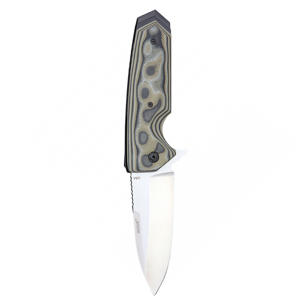 Нож складной EX-02 Spear Point Flipper, Black/Green G-Mascus® G10 Handle, Satin Finish Blade 9.52 см. - фото 2