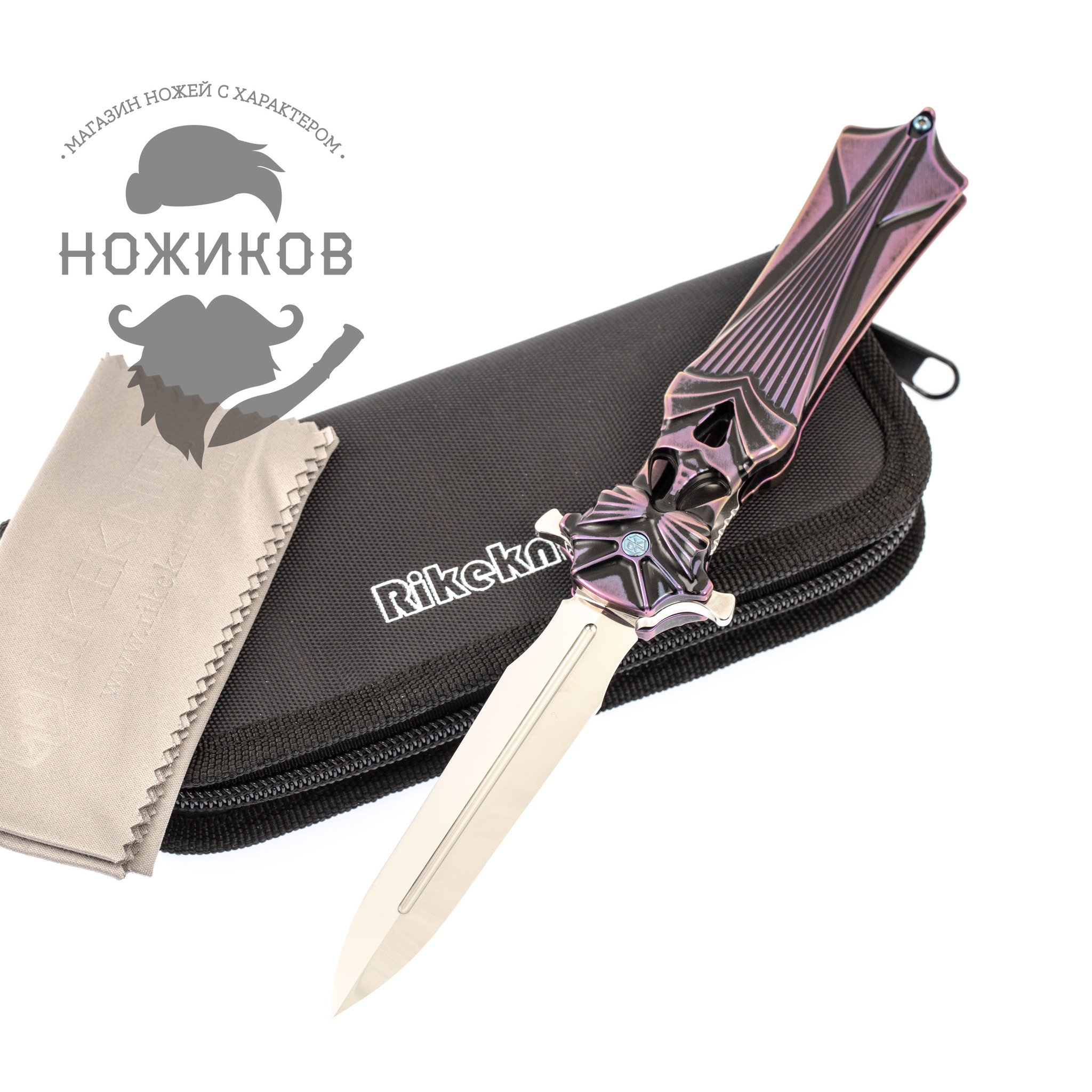 Складной нож Amulet Rikeknife, сталь M390, черно-фиолетовый титан
