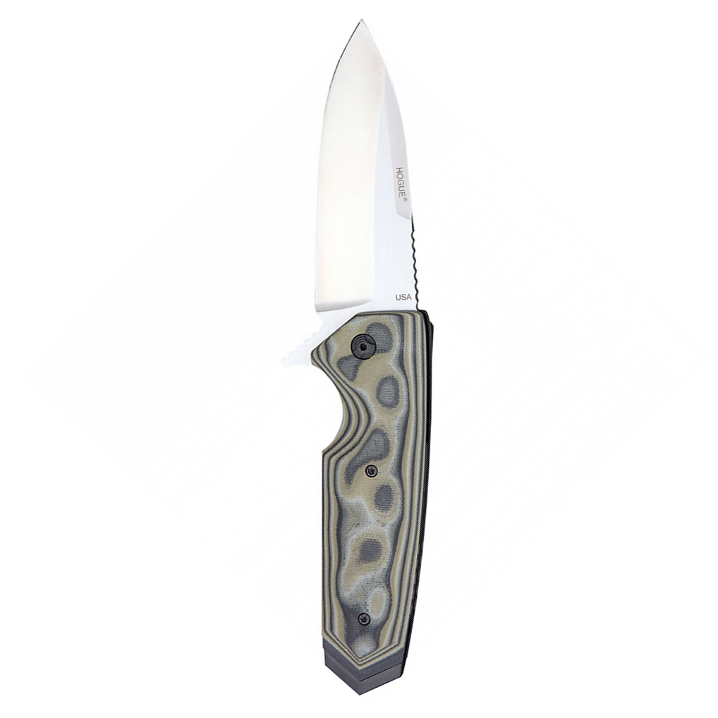 Нож складной EX-02 Spear Point Flipper, Black/Green G-Mascus® G10 Handle, Satin Finish Blade 9.52 см. - фото 4