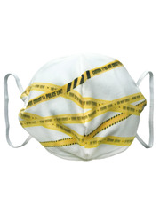 Фото Маска тканевая Оградительная лента, белая