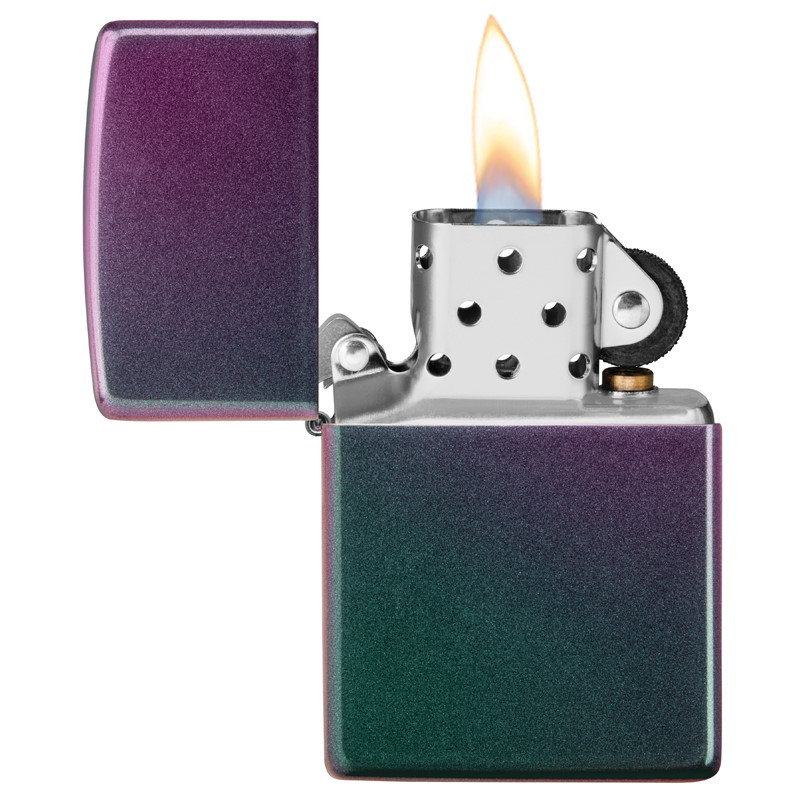 Зажигалка ZIPPO Classic с покрытием Iridescent, латунь/сталь, фиолетовая, матовая, 36x12x56 мм - фото 3