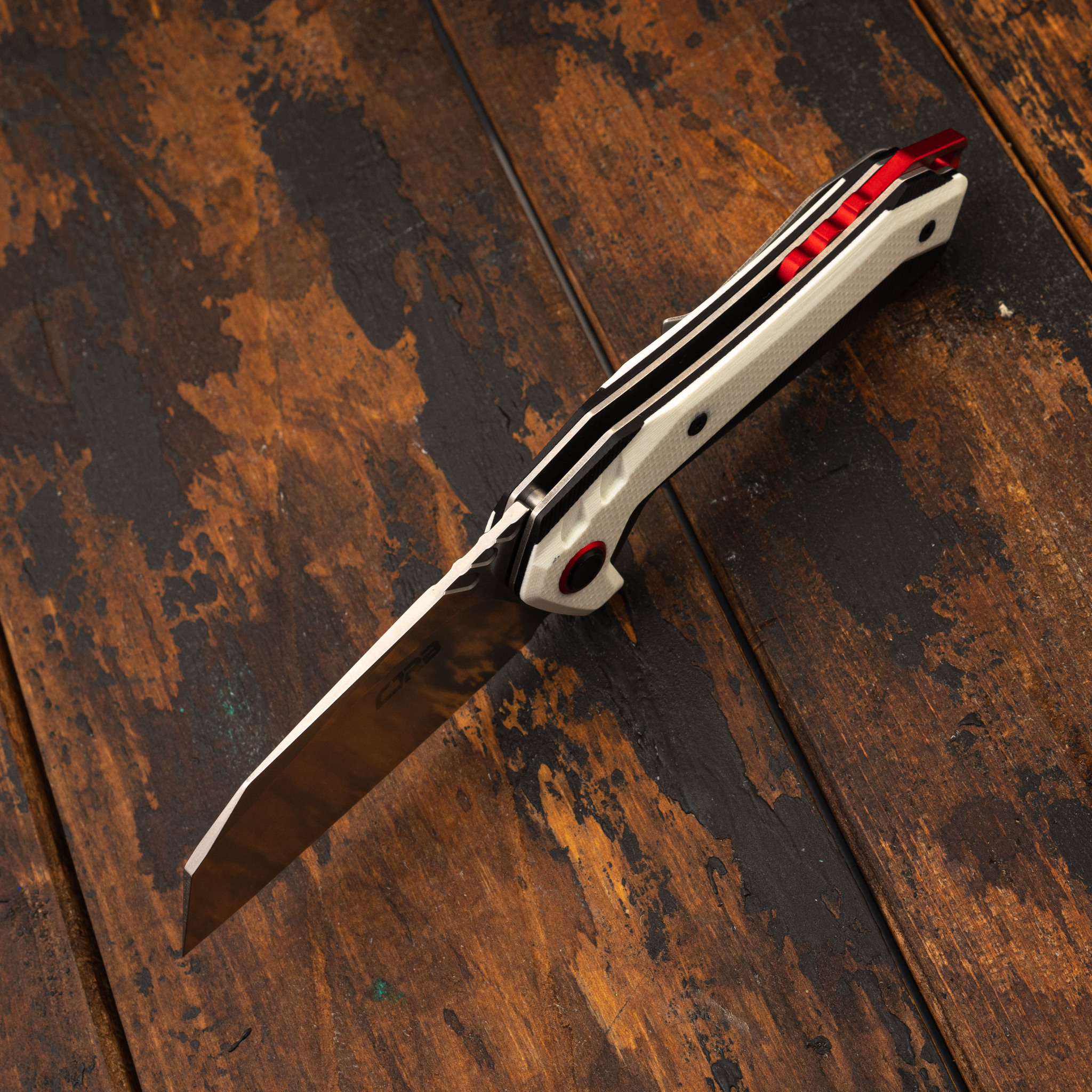 фото Складной нож cjrb tigris, сталь ar-rpm9, white g10 cjrb cutlery