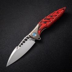 фото Нож складной thor 7 rikeknife, сталь 154cm, red titanium/g10
