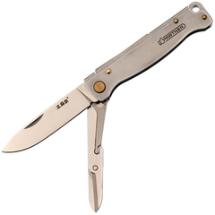 Фото Складной нож Sanrenmu Partner с ножницами PT721-SF, сталь 12C27, рукоять нержавеющая сталь