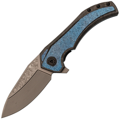 Фото Складной нож CKF/Willumsen Gozer, сталь M398 Cryo, рукоять blue CrystalTi