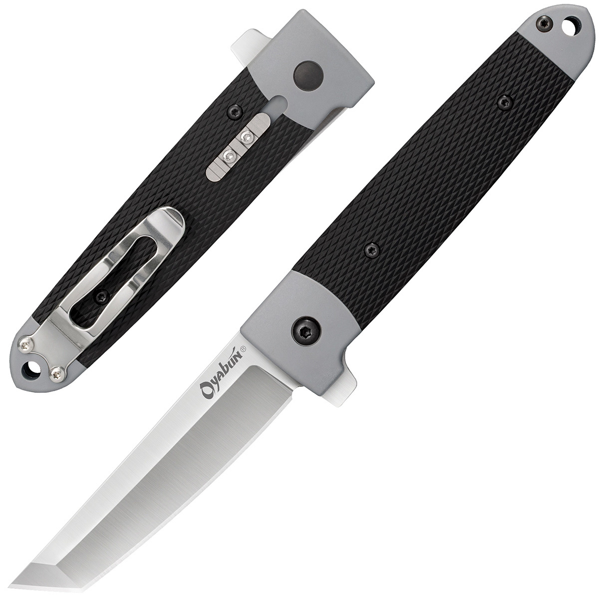 Нож складной Cold Steel Oyabun, сталь 4034SS, рукоять TPR/GRN, black/gray стальные заклепки kraftool steel 3 2 х 8 мм 1000 шт