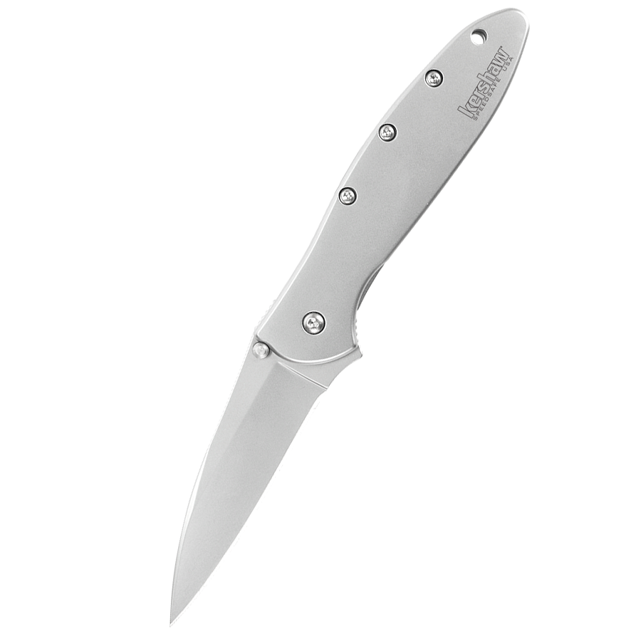 Складной нож Leek - Kershaw 1660, сталь Sandvik™ 14C28N, рукоять нержавеющая сталь 410 Stainless Steel нож складной stinger с клипом стропорезом 9 5 см лезвие 3cr13 рукоять сталь