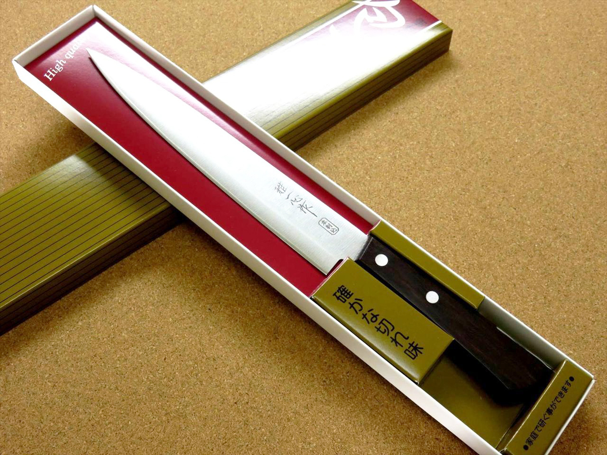 Кухонный нож для тонкой нарезки, Special Offer, Kanetsugu, 2006, сталь AUS-8/SUS410, в картонной коробке - фото 7