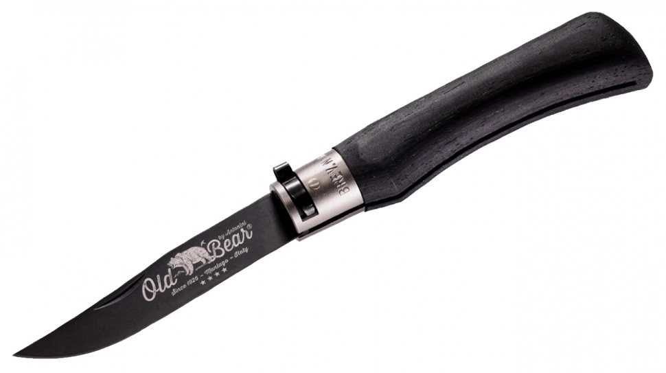 Складной нож Antonini Old Bear® Black Laminated Wood XL, сталь 420 PTFE покрытие, рукоять стабилизированная древесина, Nickel Safety Ring от Ножиков