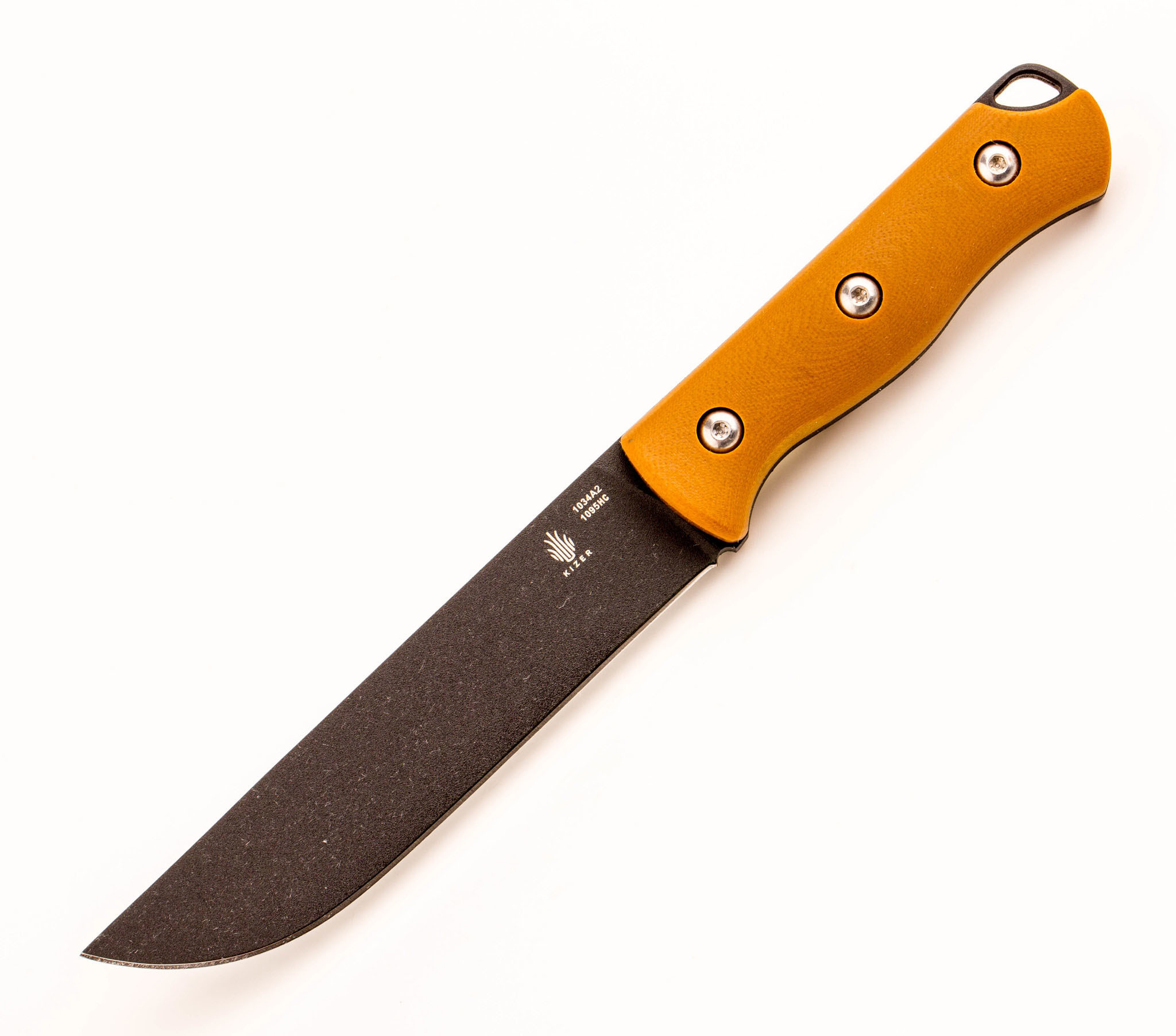 фото Нож с фиксированным клинком kizer bush, сталь 1095 black, рукоять g10