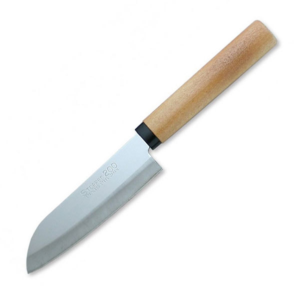 Нож кухонный Сантоку Kanetsune, сталь 420J2 Stainless Steel, рукоять дерево вишня