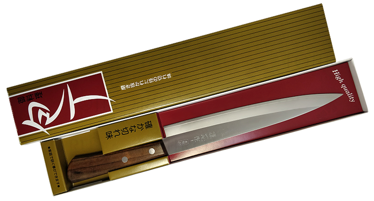 Кухонный нож для тонкой нарезки, Special Offer, Kanetsugu, 2006, сталь AUS-8/SUS410, в картонной коробке - фото 8