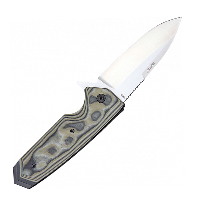 Нож складной EX-02 Spear Point Flipper, Black/Green G-Mascus® G10 Handle, Satin Finish Blade 9.52 см. - фото 3