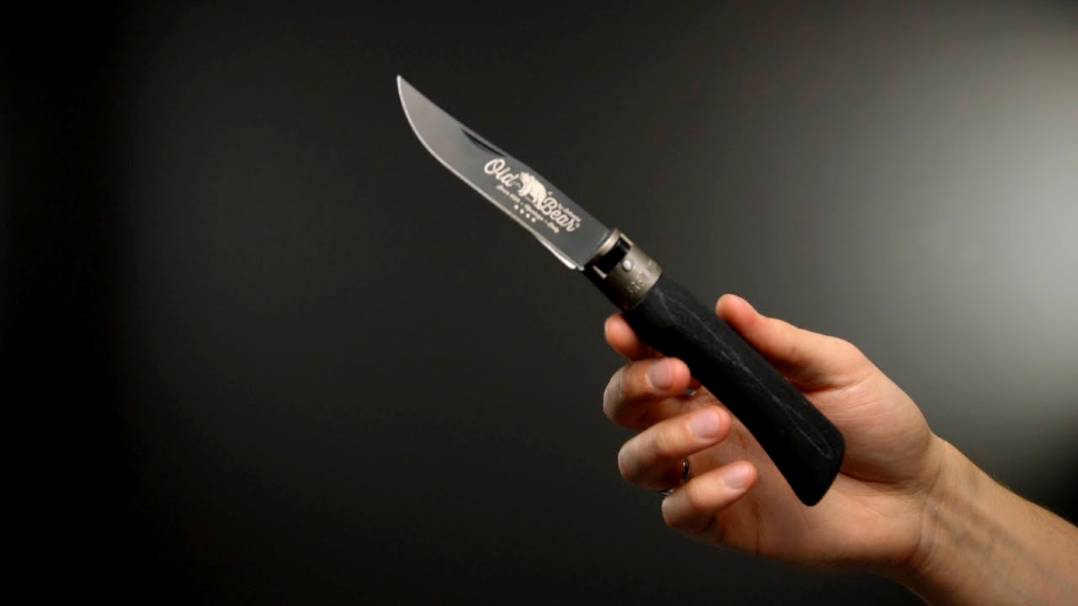 Складной нож Antonini Old Bear® Black Laminated Wood XL, сталь 420 PTFE покрытие, рукоять стабилизированная древесина, Nickel Safety Ring от Ножиков