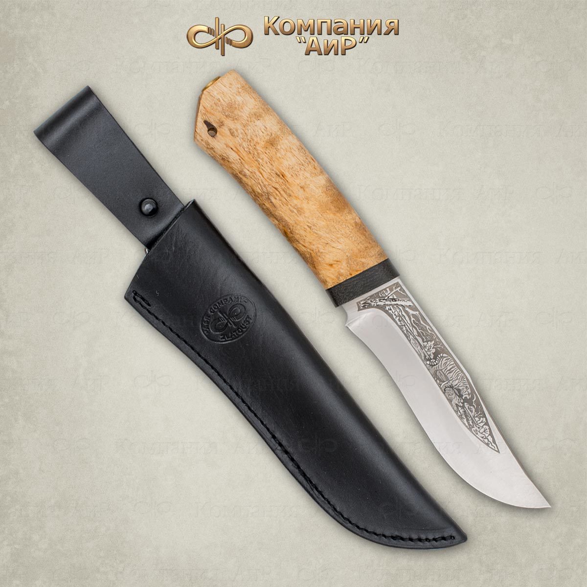 Нож разделочный АиР Клычок-3 сталь М390 рукоять карельская береза.