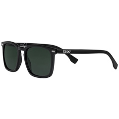 Фото Очки солнцезащитные ZIPPO, унисекс, черные, оправа из поликарбоната, зеленые линзы