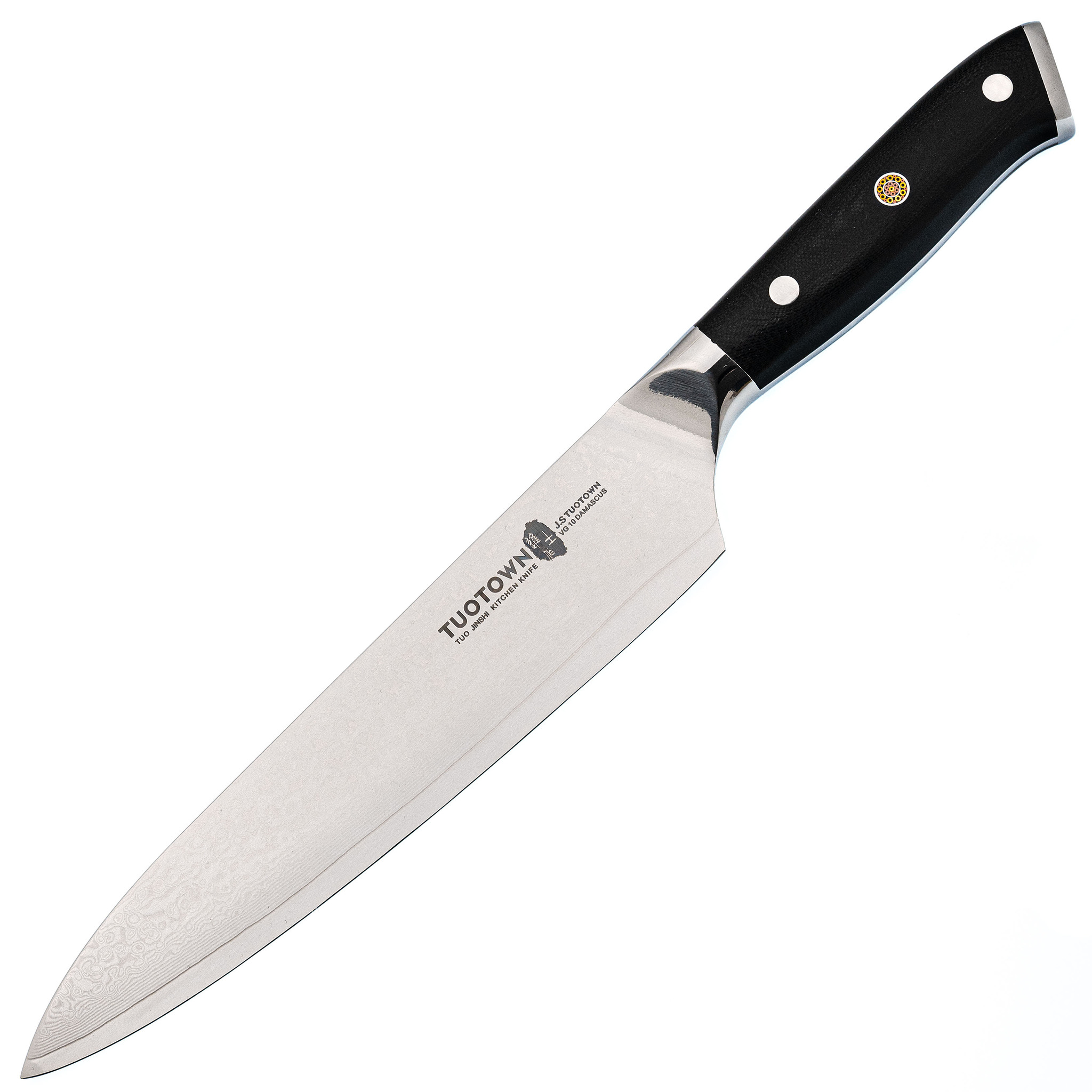 Нож кухонный Шеф Tuotown, серия D.JS, VG10 Дамасская сталь