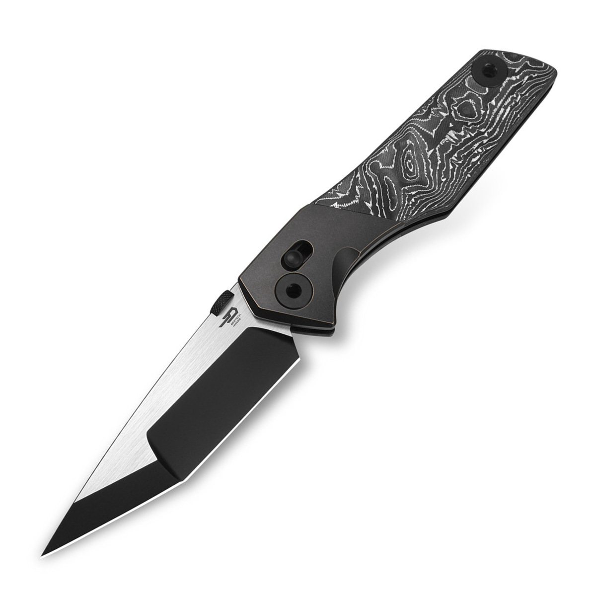 фото Складной нож bestech knives cetus, сталь m390, рукоять карбон silver foil