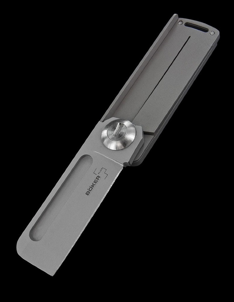 Нож складной Boker Plus Darriel Caston Design Rocket Titan, сталь клинка 9Cr13CoMoV Bead Blasted Plain, рукоять титан, 01BO264 - фото 4