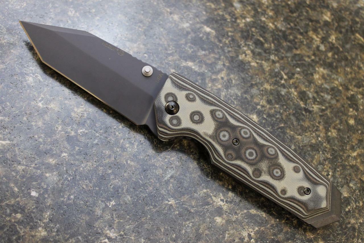 фото Нож складной туристический hogue ex-02 tanto, сталь 154cm, рукоять стеклотекстолит g-mascus®, серый/чёрный